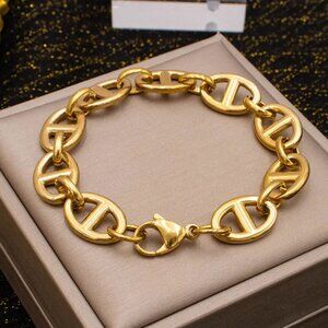 8" Womens 14K Gold Chain Link Style Bracelet NEW 8 inch 14 Karat Silver Jewelry